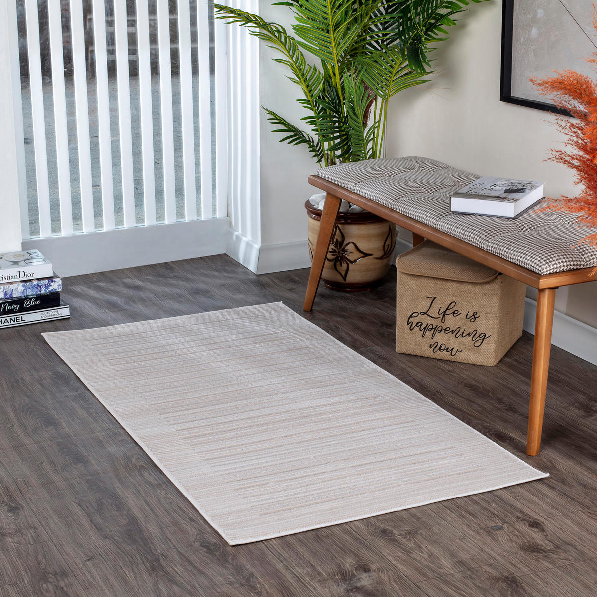 KURZFLORTEPPICH 80/150 cm Beige - Beige, Naturmaterialien/Textil (80/150cm) - LIVABLISS