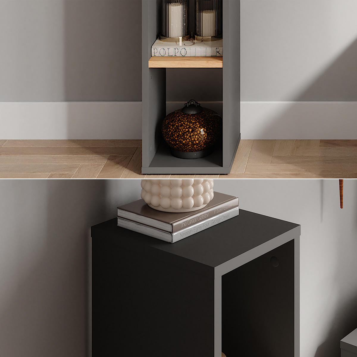 BOTNÍK Orlando Antracit/zlatý dub - antracitová, kompozitní dřevo (21.6/80.1/24cm) - Vicco