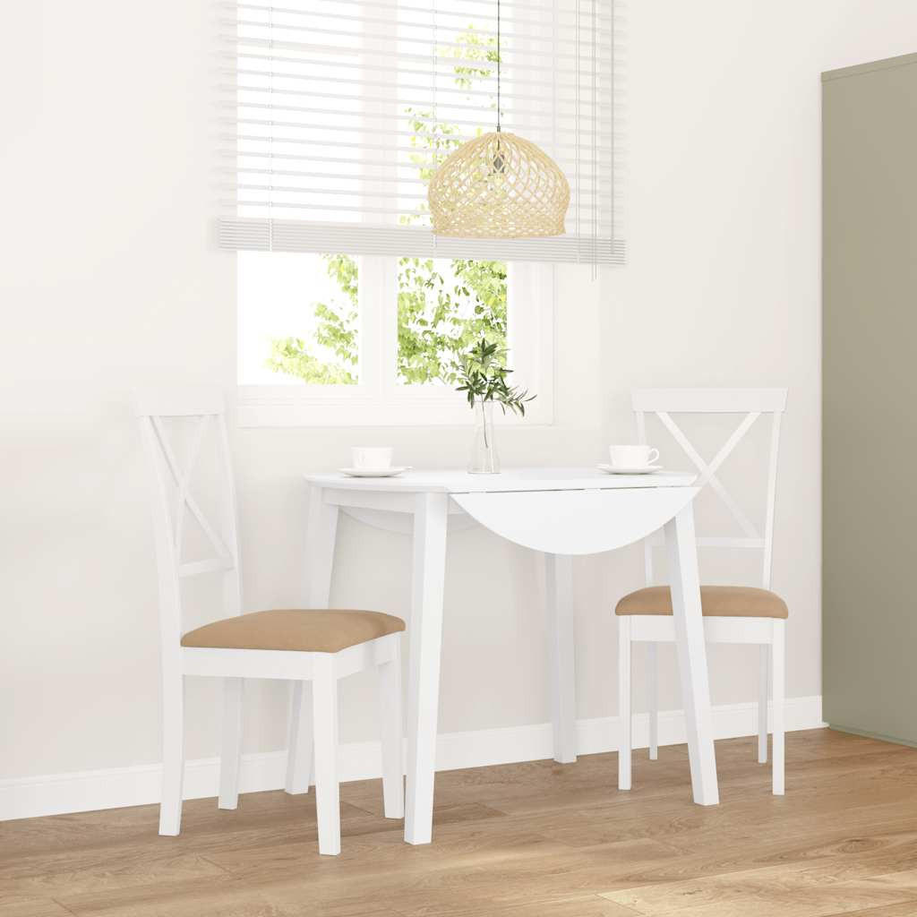 ESSZIMMERSTÜHLE mit Kissen 2 Stk. Weiß Massivholz Gummibaum 42.5*53.5*94cm - Weiß/Braun, Holz (42.5/94/53.5cm) - ZMH
