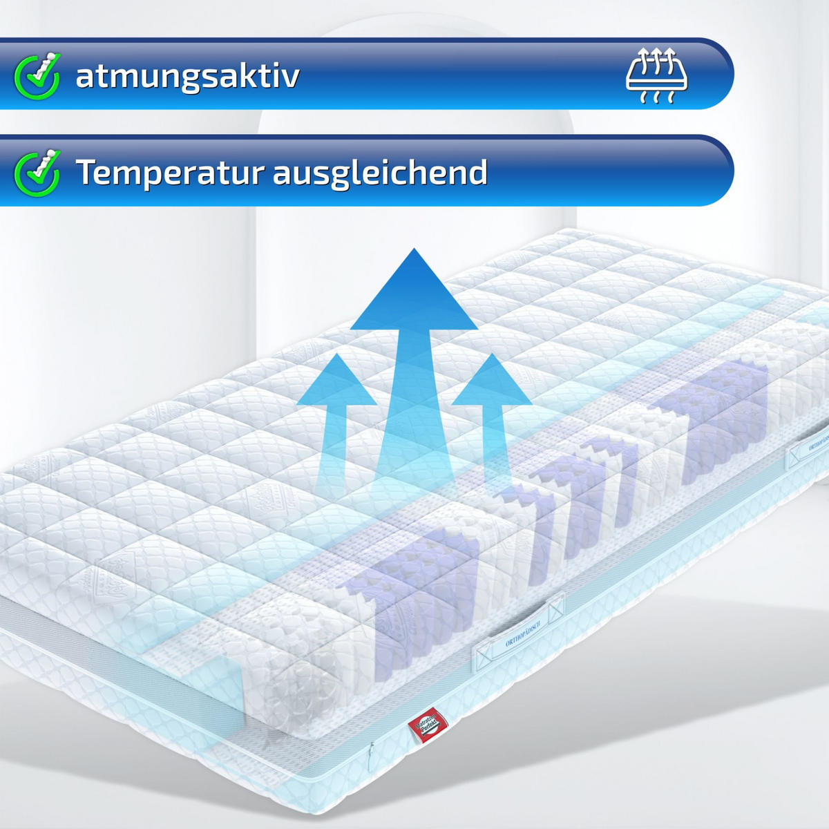 TASCHENFEDERKERNMATRATZE Hamburg Deluxe 100x200 cm Höhe 23 cm H2 - Weiß, Textil (100/200cm) - Matratzen Perfekt