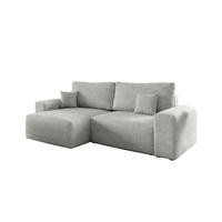 ECKSOFA MILKY 255/148 in Bouclé Hellgrau links - Hellgrau, Holz/Holzwerkstoff (255/148cm) - Deine Möbel 24