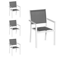 STÜHLE Weiß und Grau 4er-Set - Weiß, Kunststoff (57/89.5/56.5cm) - Happy Garden