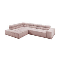 ECKSOFA NEVADA Pink Cord - Pink/Schwarz, Kunststoff/Textil (319/215cm) - KAWOLA