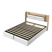 POLSTERBETT 140x200 cm, Weiß, LED-Beleuchtung - Weiß, Textil/Metall (140/200cm)