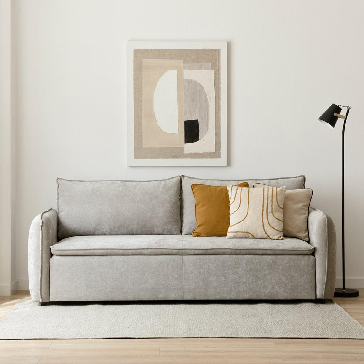 SCHLAFSOFA Ander Grau 224 cm x 89 cm - Grau, Textil (224/89/92cm) - Kenay Home