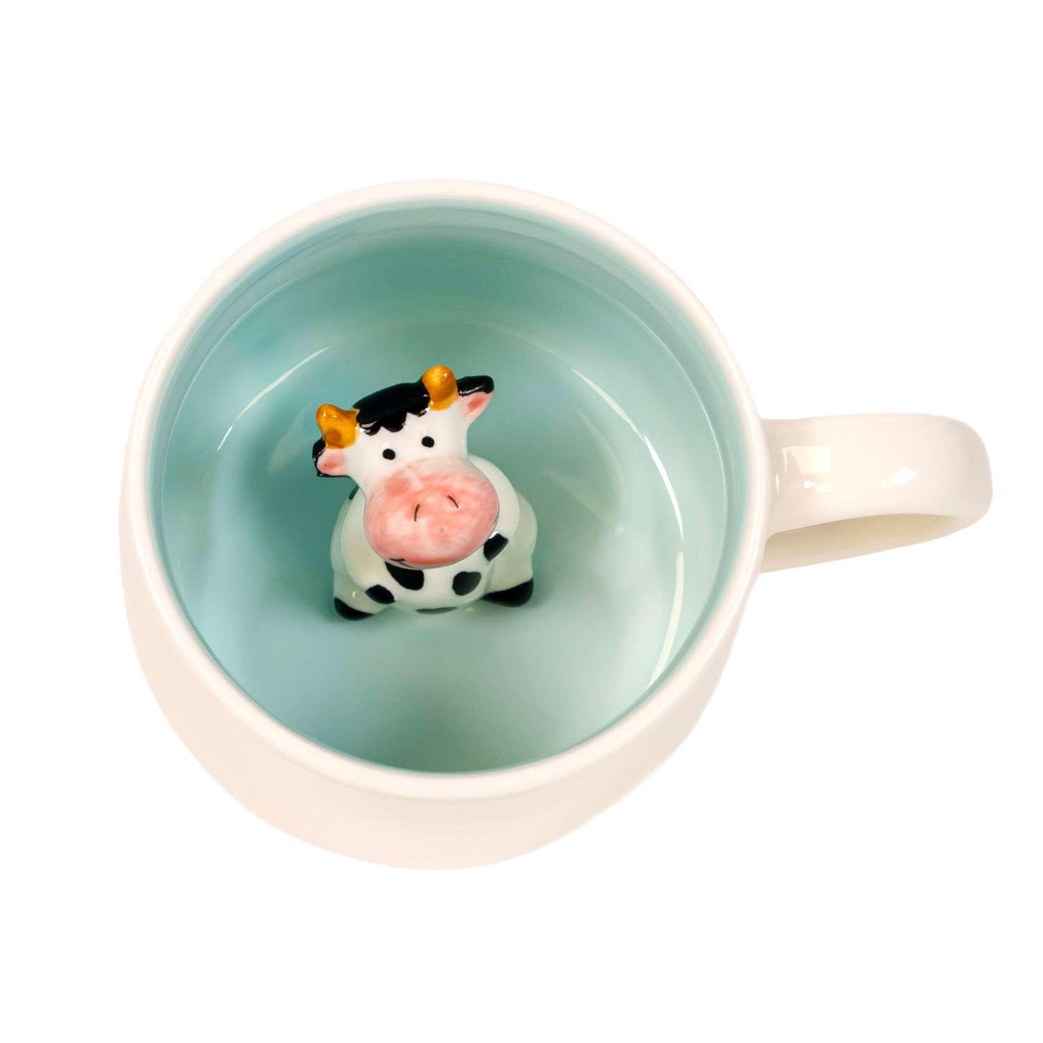 KAFFEETASSE 300ml 3D Cartoon - Weiß, Keramik (0.3L) - Intirilife