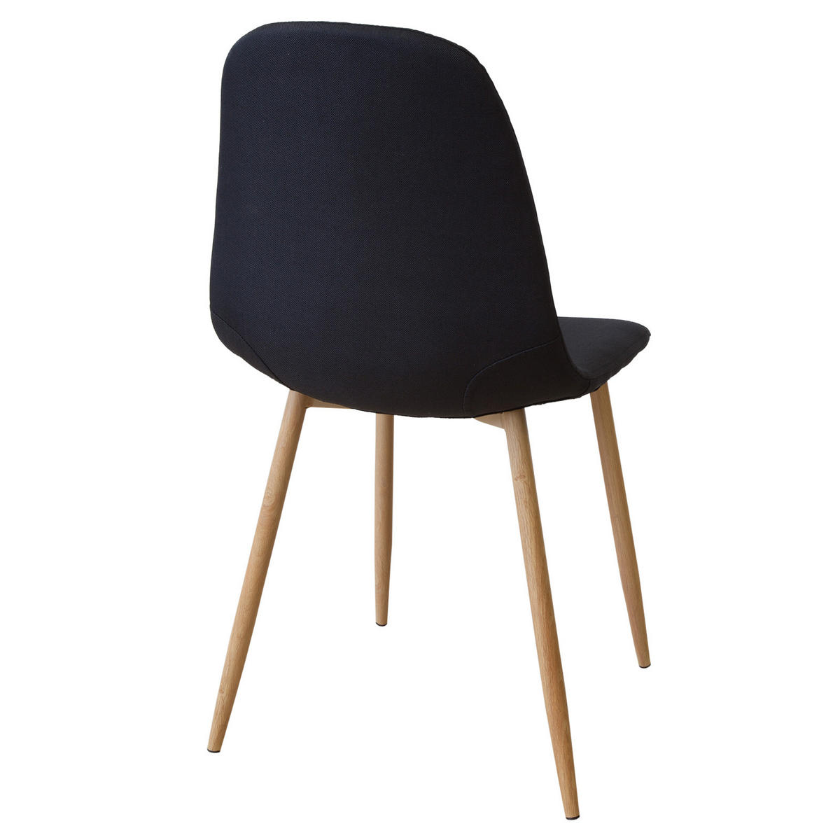 STUHL FANO Stoffbezug Metallbeine Holzoptik 4er Set Schwarz - Schwarz, Textil/Metall (44/87/47cm) - Albatros