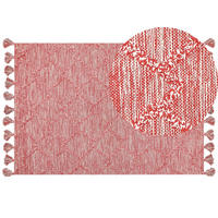 KURZFLOR-TEPPICH Nigde 230/160 cm - Rot, Textil (160/230cm) - Beliani