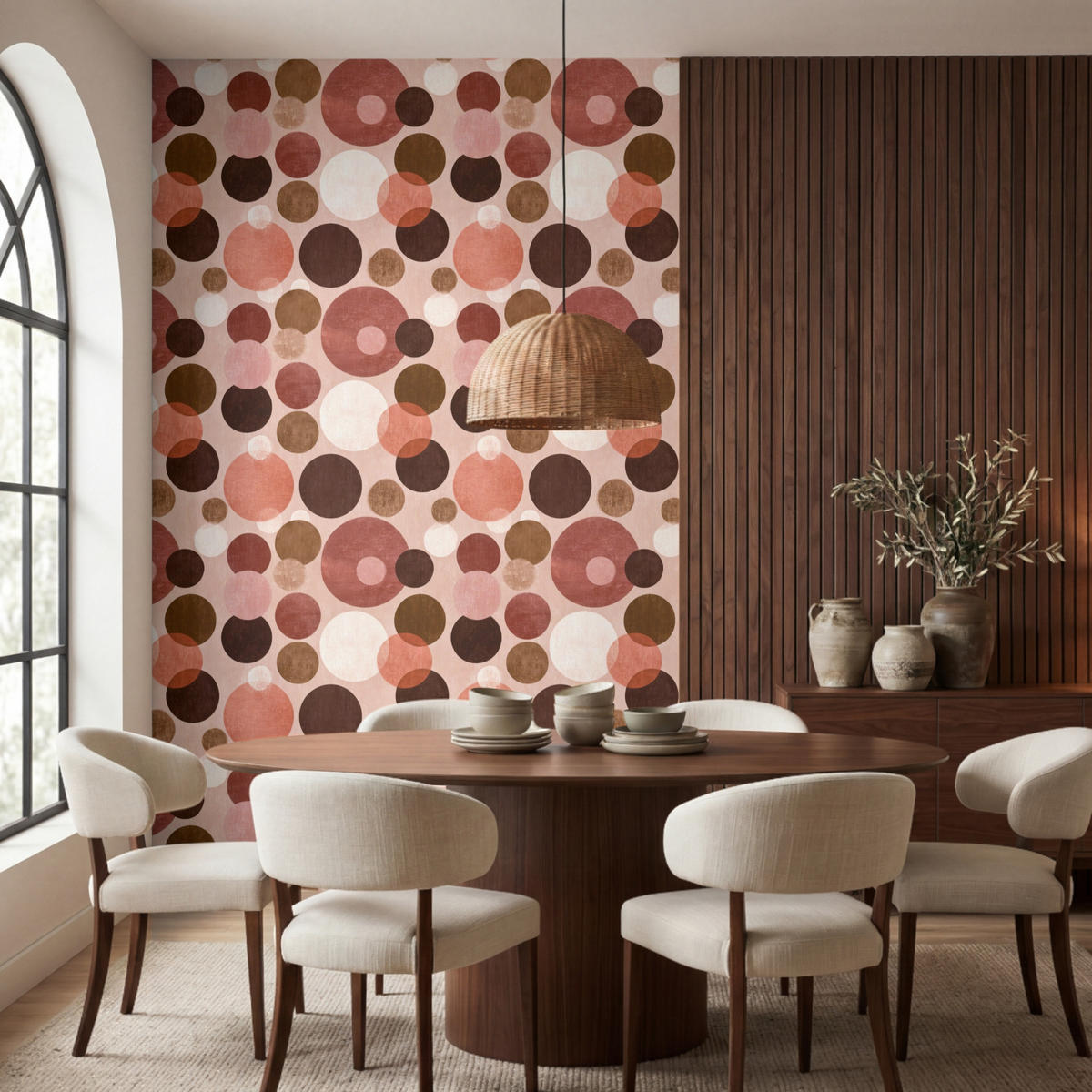 TAPETE - Kreise - Modern - Farbenfroh - 180x280 cm - Multicolor, Papier (180/280cm) - OnlyWow