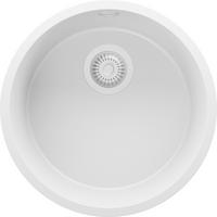 SPÜLBECKEN RUND Valletta Slim, 2-er set Alles Weiß 46/46 cm 1 Becken + Ablauf-Set ab 50er Unterschrank - Weiß, Kunststoff (46/20/46cm) - Primagran