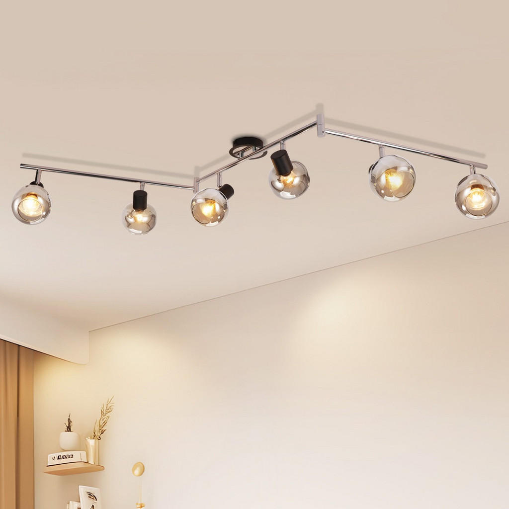 Thumbnail - Nettlife Deckenleuchte, Dunkelgrau, Metall, 15.5x17.5x151 cm, Lampen & Leuchten, Innenbeleuchtung, Spots & Strahler, Dec...
