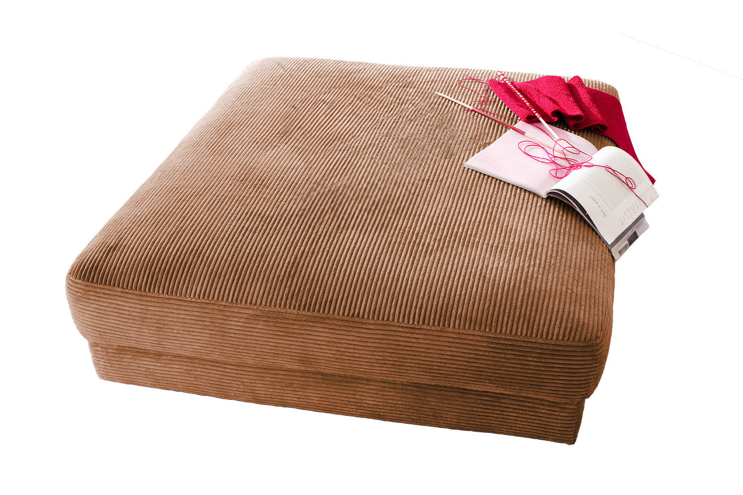 BIG HOCKER MADELINE Bronze Cord - Bronzefarben, Textil (120/43/120cm) - KAWOLA