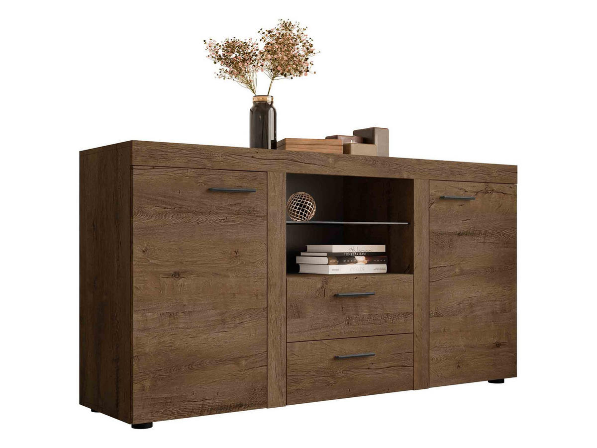 KOMMODE Rumba - Eichefarben, Holzwerkstoff (156/82/40cm) - MIRJAN24