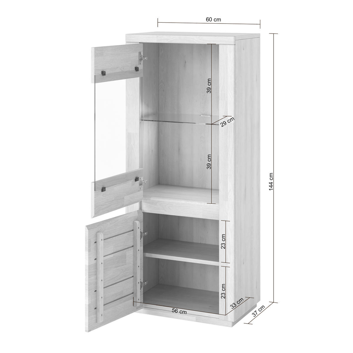 VITRINE Viborg - Buchefarben, Holz (35/48/140cm) - kiki design