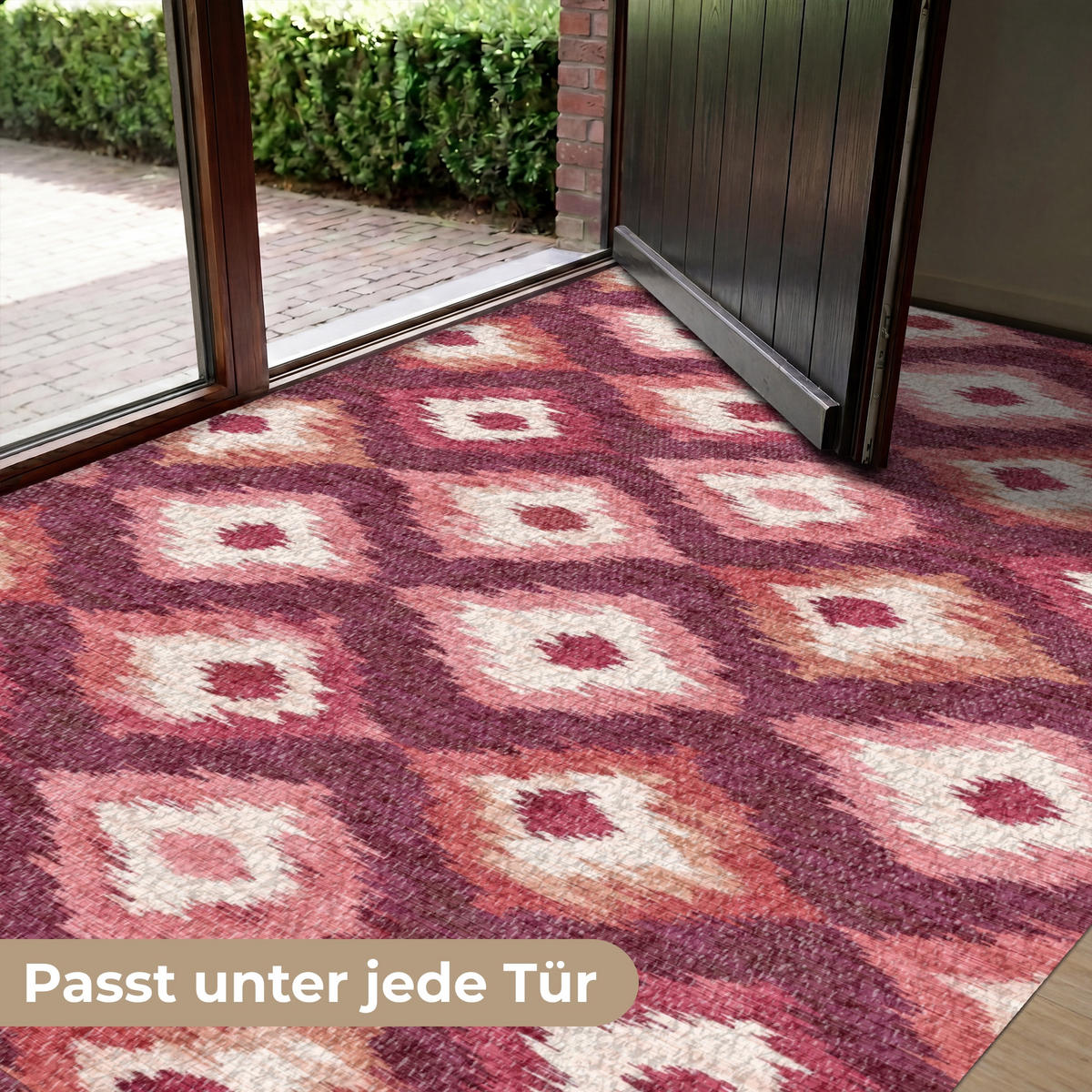 ROHOŽKA Diamantové tvary - Ružová - Vzor - Textúra 180x120 cm - bobuľová, plast (180/120cm) - MuchoWow