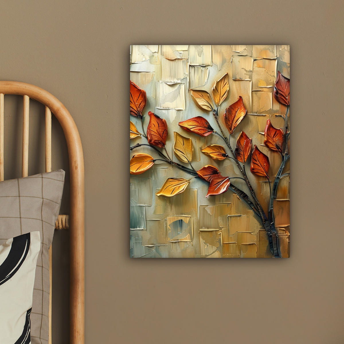LEINWANDBILD Baum - Abstrakt - Natur - Kunst 30x40 cm - Goldfarben, Textil (30/40cm) - MuchoWow