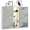 HIGHBOARD Cuba Türen in Beton Oxid Optik - Hellgrau, Holzwerkstoff (130.5/105.5/35.5cm) - Vladon