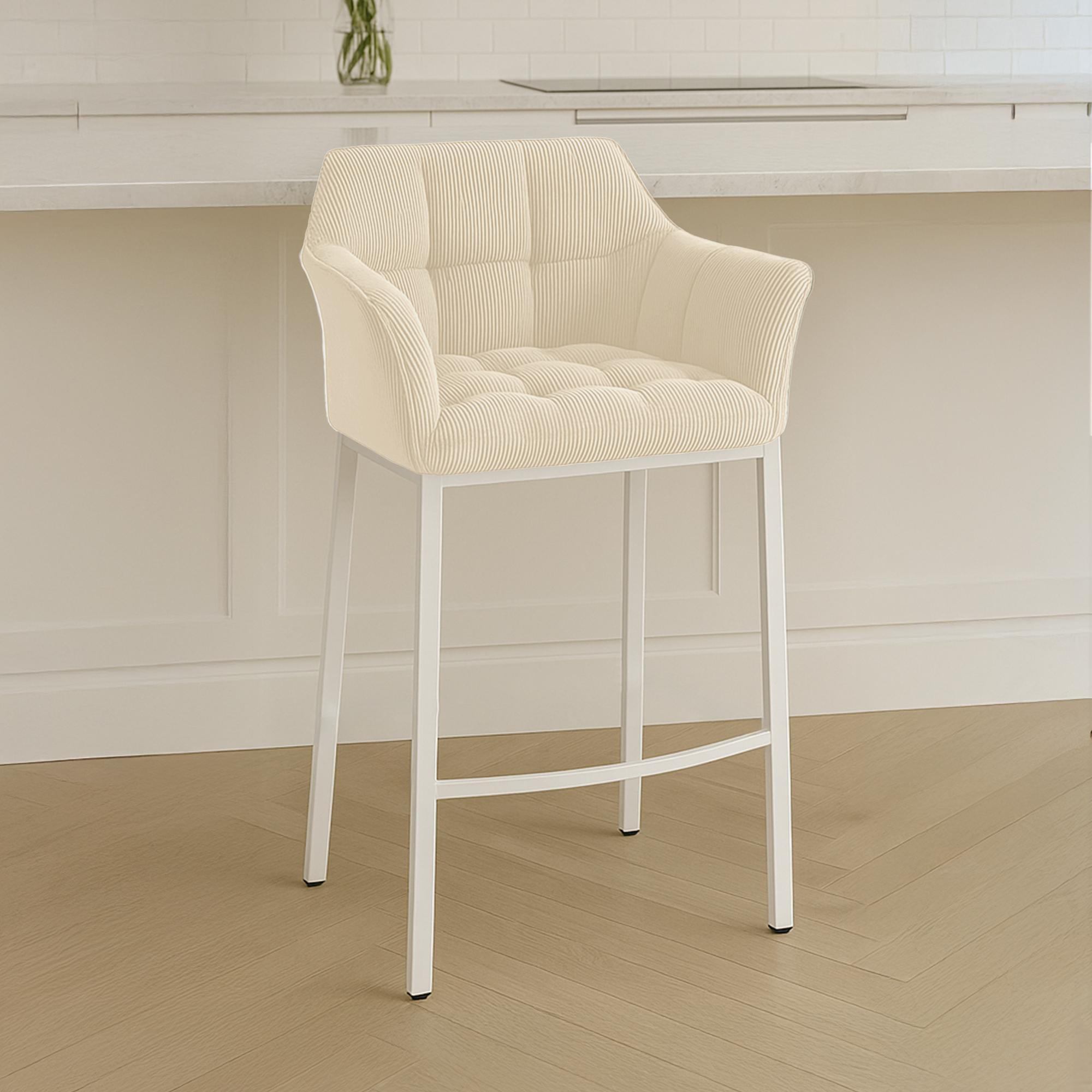 BARHOCKER Metall Creme - Creme/Weiß, Metall (64/110/48cm) - CLP