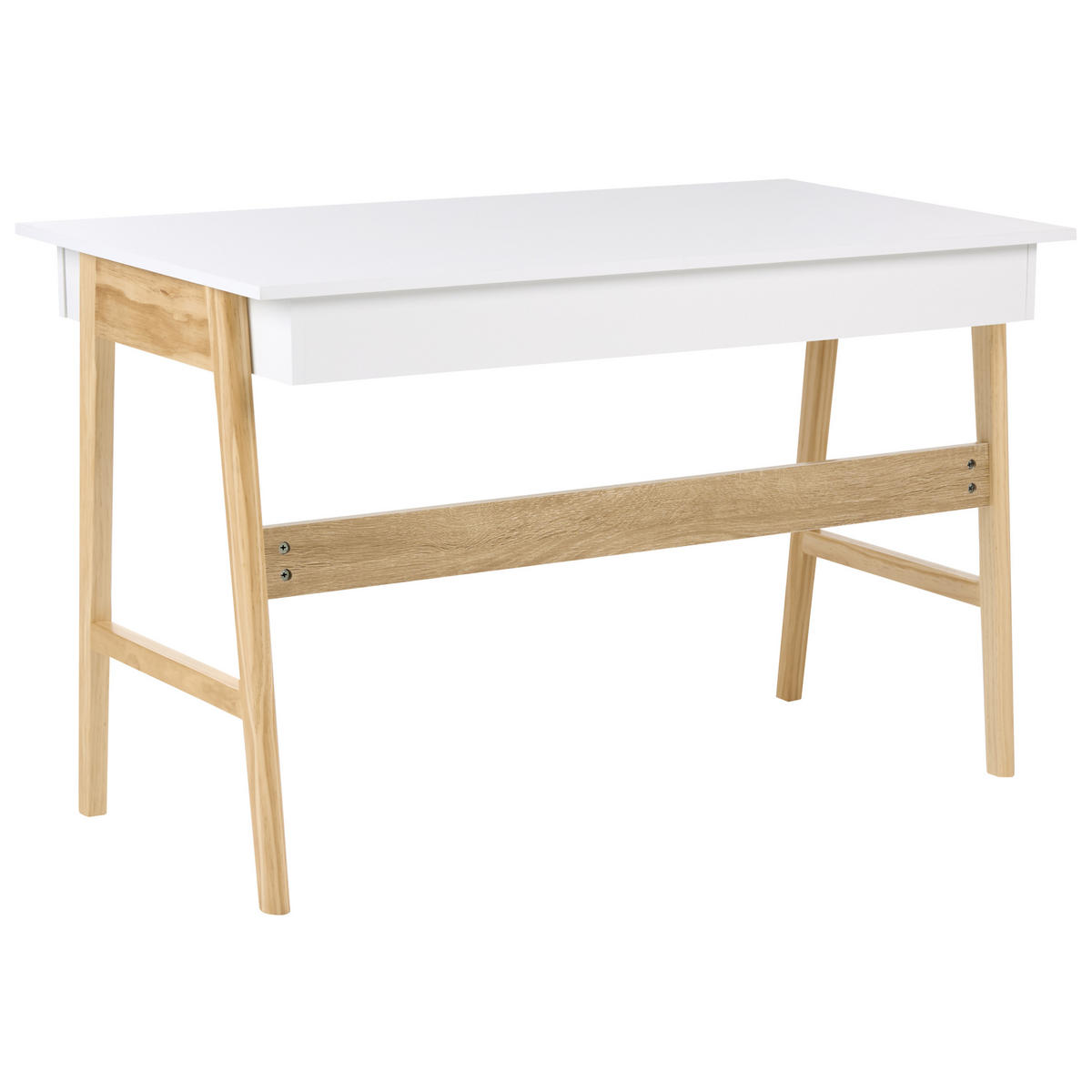 BIROU maro deschis/alb 120/60 cm Theslay - maro deschis, compozit lemnos (60/120/75cm) - Beliani