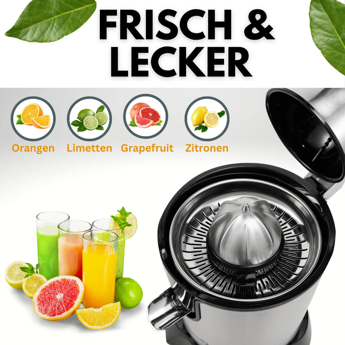 SAFTPRESSE CP850 - Edelstahlfarben, Metall (19/33/19cm) - Sommertal