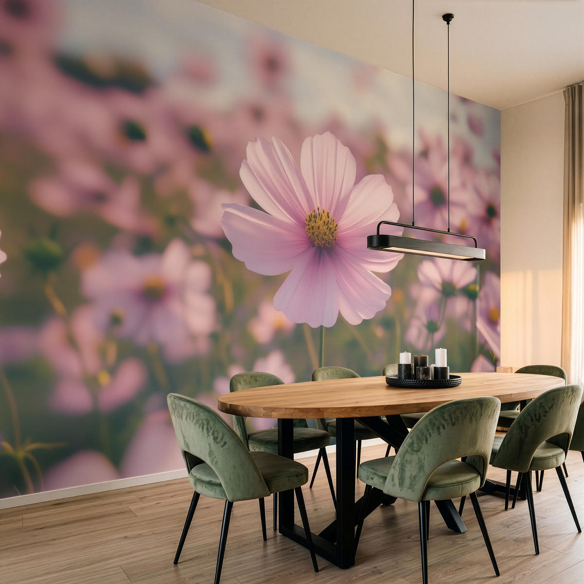 TAPETE - Blumen - Lila - Unscharf - 450x300 cm - Rosa, Papier (450/300cm) - OnlyWow