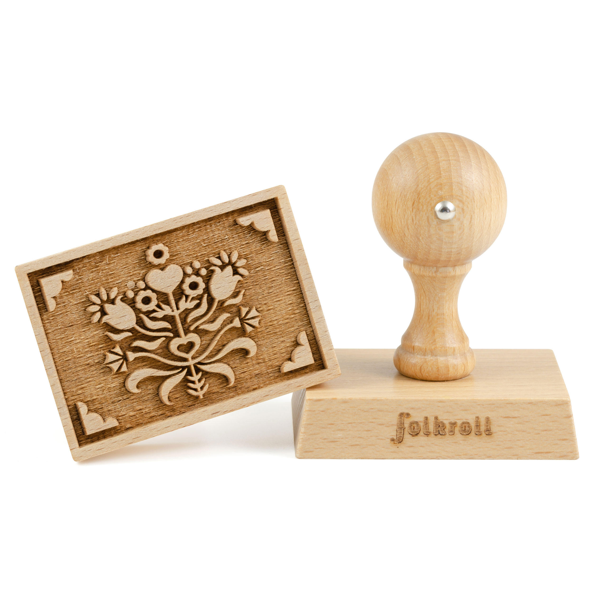 KEKSSTEMPEL Blumenstrauß, 70x50 mm, Buchenholz - Braun, Holz (7/7/5cm) - Folkroll