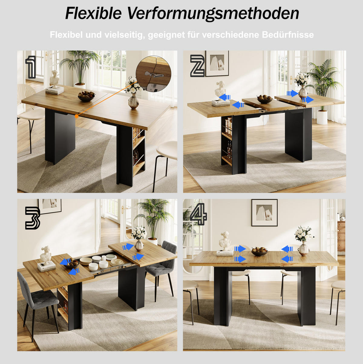 ESSTISCH 120-160/80/75 cm ausziehbar mit Regalen und Stauraum, Naturholzfarben - Braun, Holzwerkstoff (120/80/75cm) - Redom