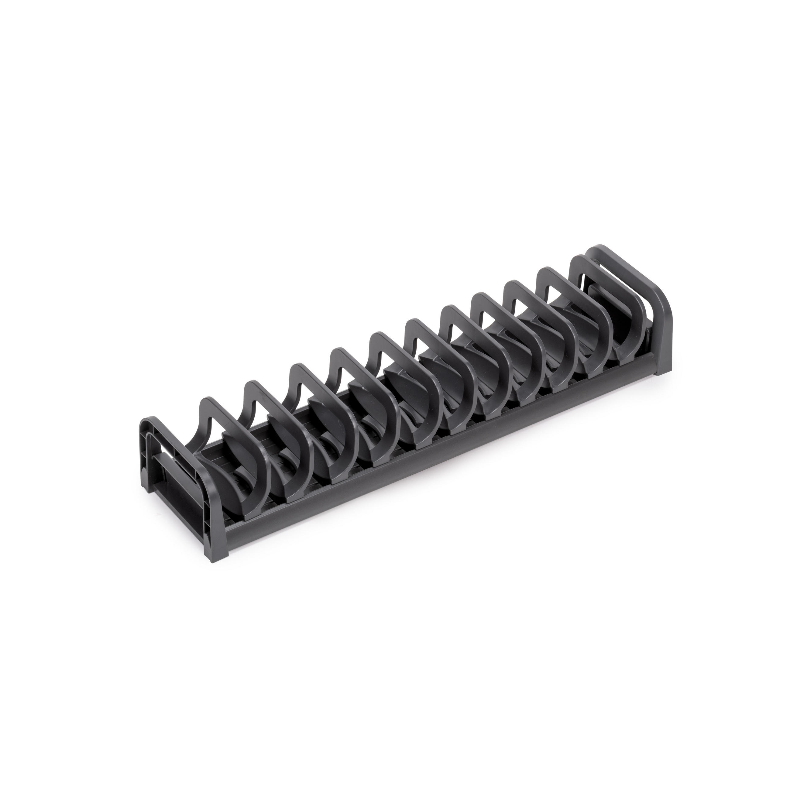 TELLEREINSATZ Orderbox für Schublade, 120x470mm, Aluminium und Kunststoff, Anthrazitgrau - Anthrazit, Metall (12/8/47cm) - EMUCA
