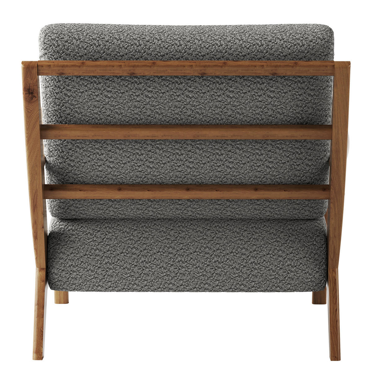 SESSEL - Braun/Grau, Eichenholz/Holz (83/80/75cm) - home24