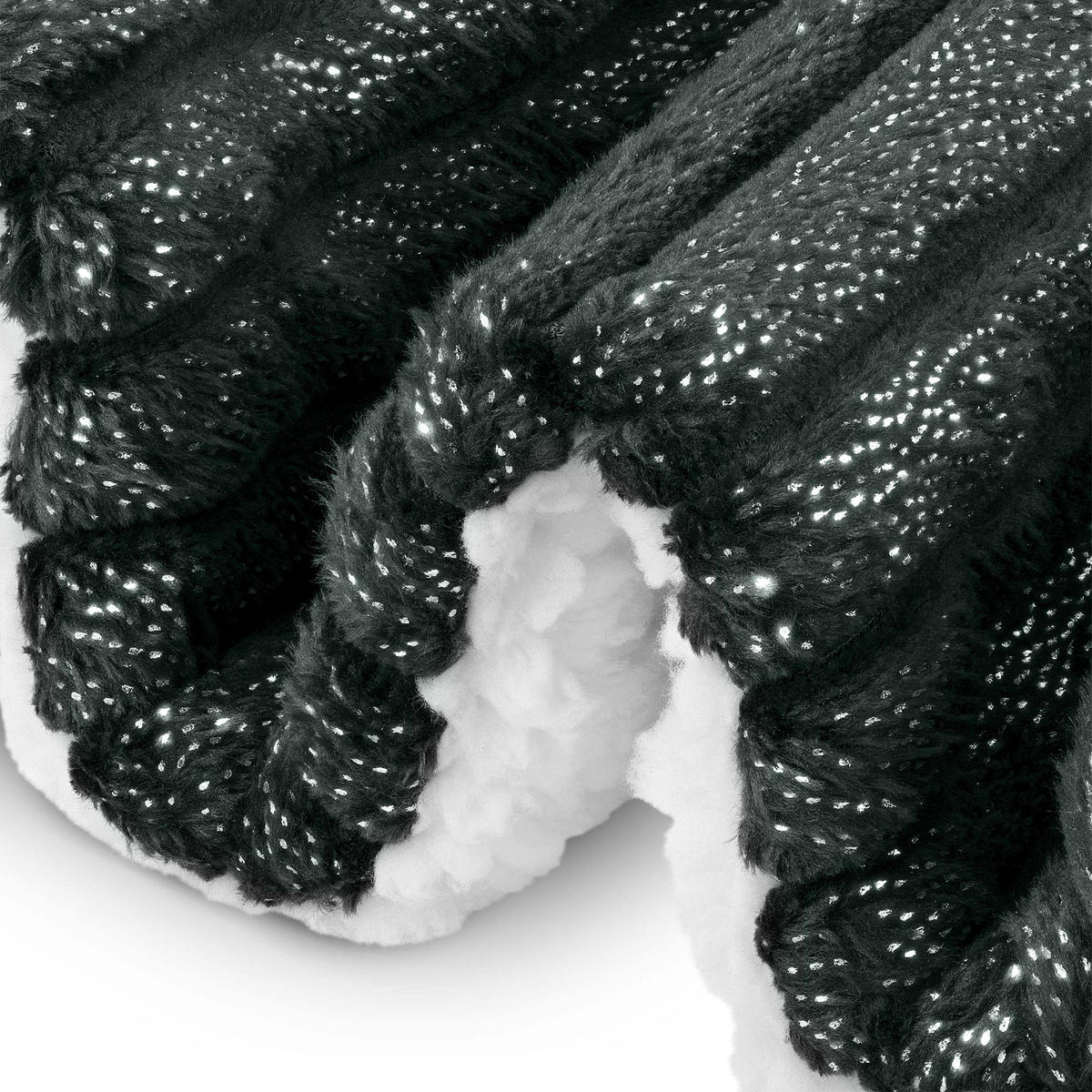 DECKE Elisa 220/240 cm Schwarz - Schwarz, Textil (220/240cm) - Beautissu 