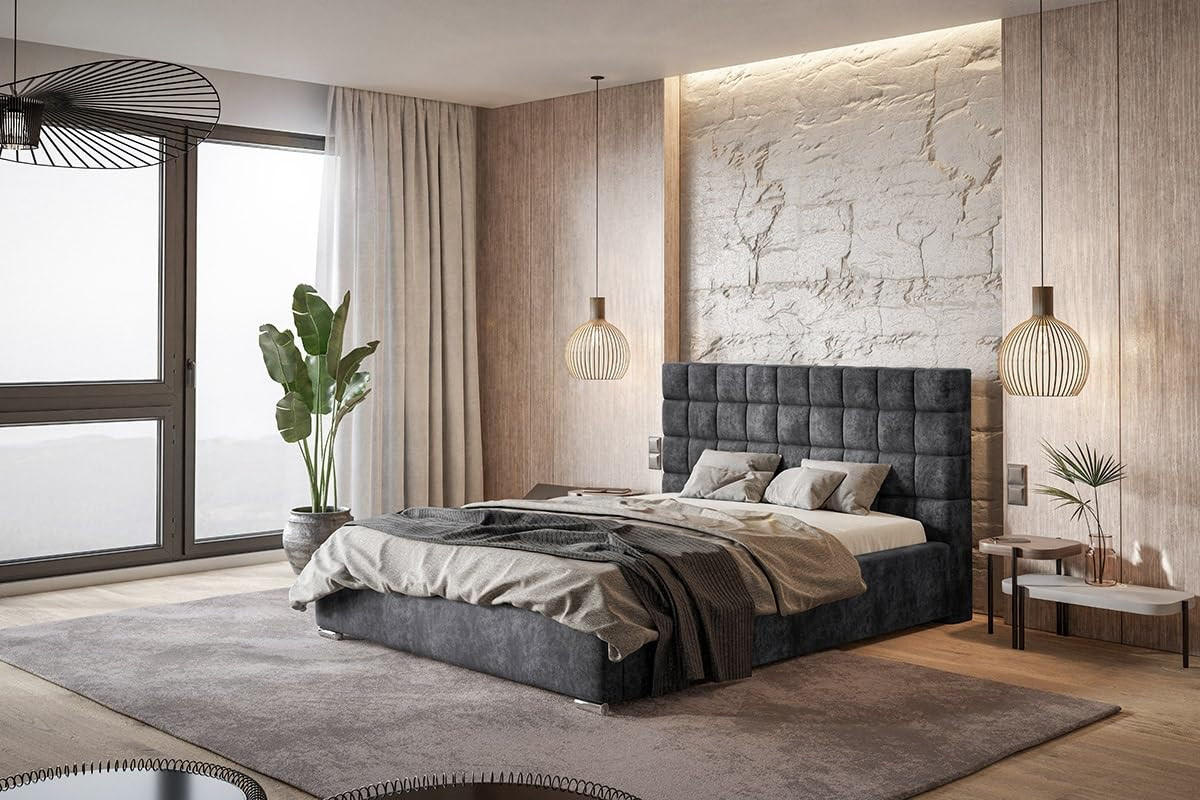 POLSTERBETT Porto mit Kopfteil, 180x200 cm, Doppelbett mit Bettkasten und Lattenrost aus Holz, Velourstoff Rosa - Pink, Holz/Textil (180/200cm) - Alpi-Möbel