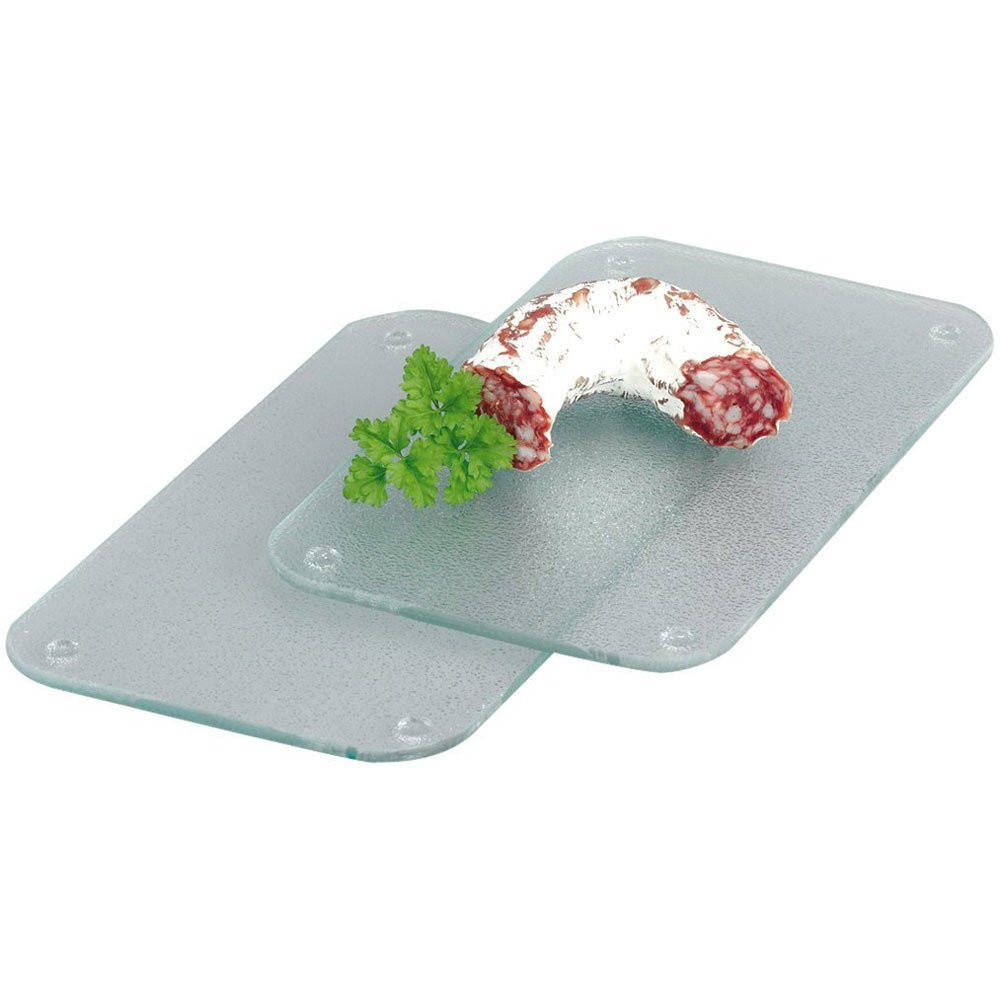 SCHNEIDEBRETT 2 Stück im Set 25/15 cm - Transparent, Glas (15/25cm) - ZELLER
