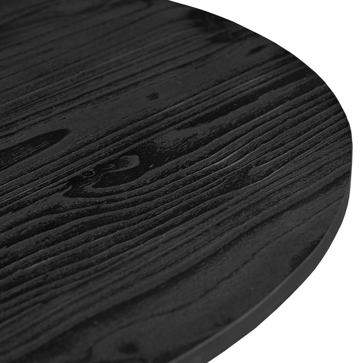 MASSIVER COUCHTISCH - rund - Pinie Schwarz - Schwarz, Holz (90/90/40cm) - home24