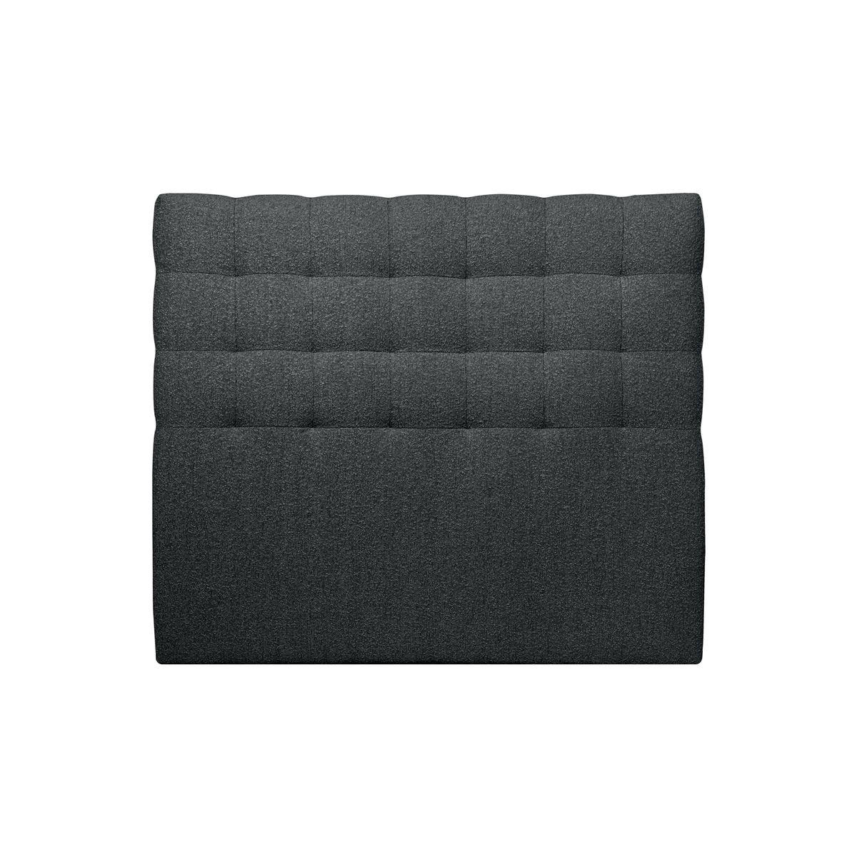 KOPFTEIL gepolstert - Gesteppt – schwarzer Bouclé-Stoff - 200 cm - Beige/Schwarz, Karton/Holz (200/120/10cm) - Sommeil de Plomb