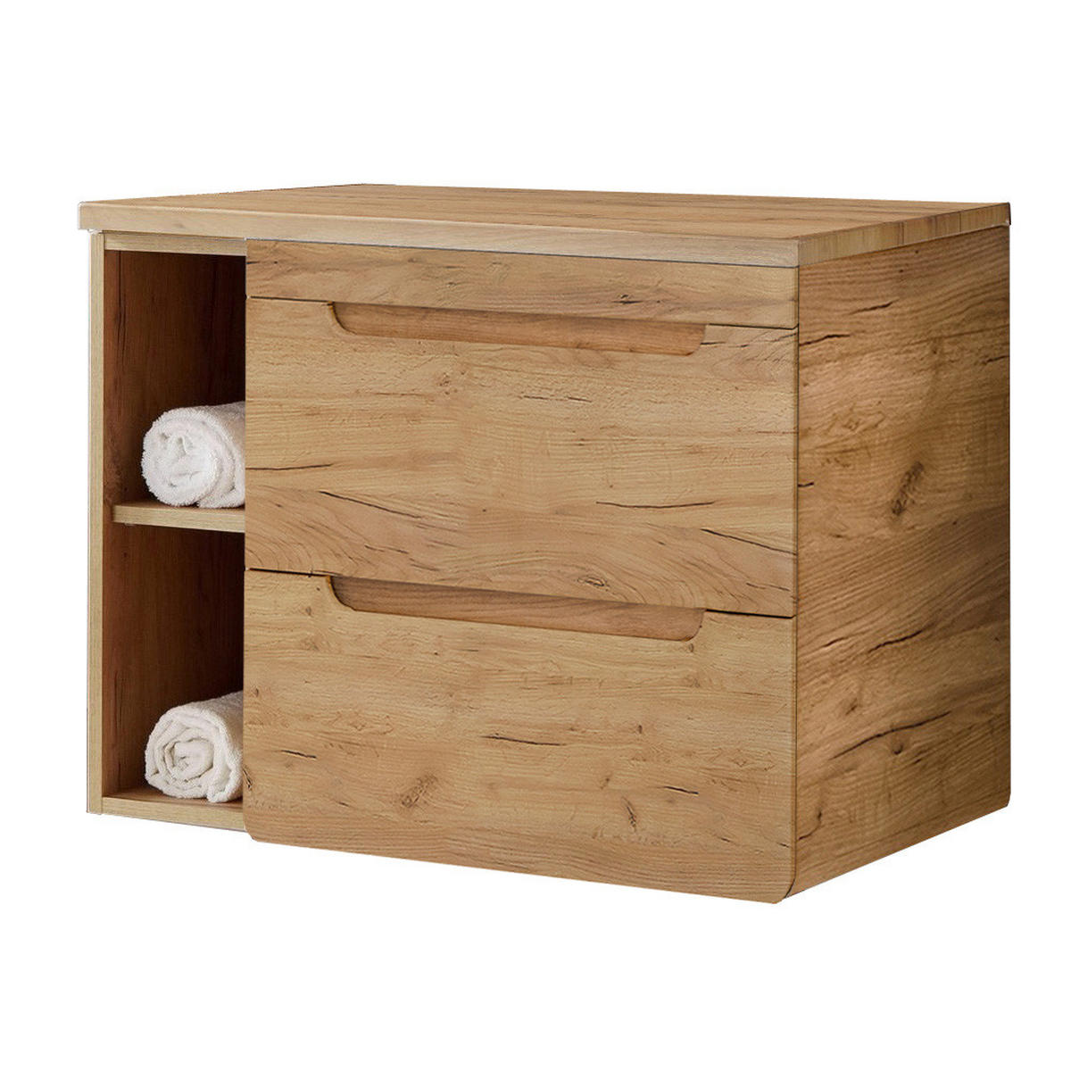 WASCHBECKENSCHRANK Luton-56 - Braun, Holzwerkstoff (81/62/46cm) - Lomado