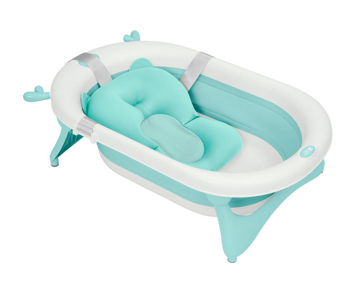 BADEKISSEN Bär Badehilfe türkis Wannenauflage, Baby-Badewannenkissen, Clips - Türkis, Kunststoff (32/45cm) - Kikka boo