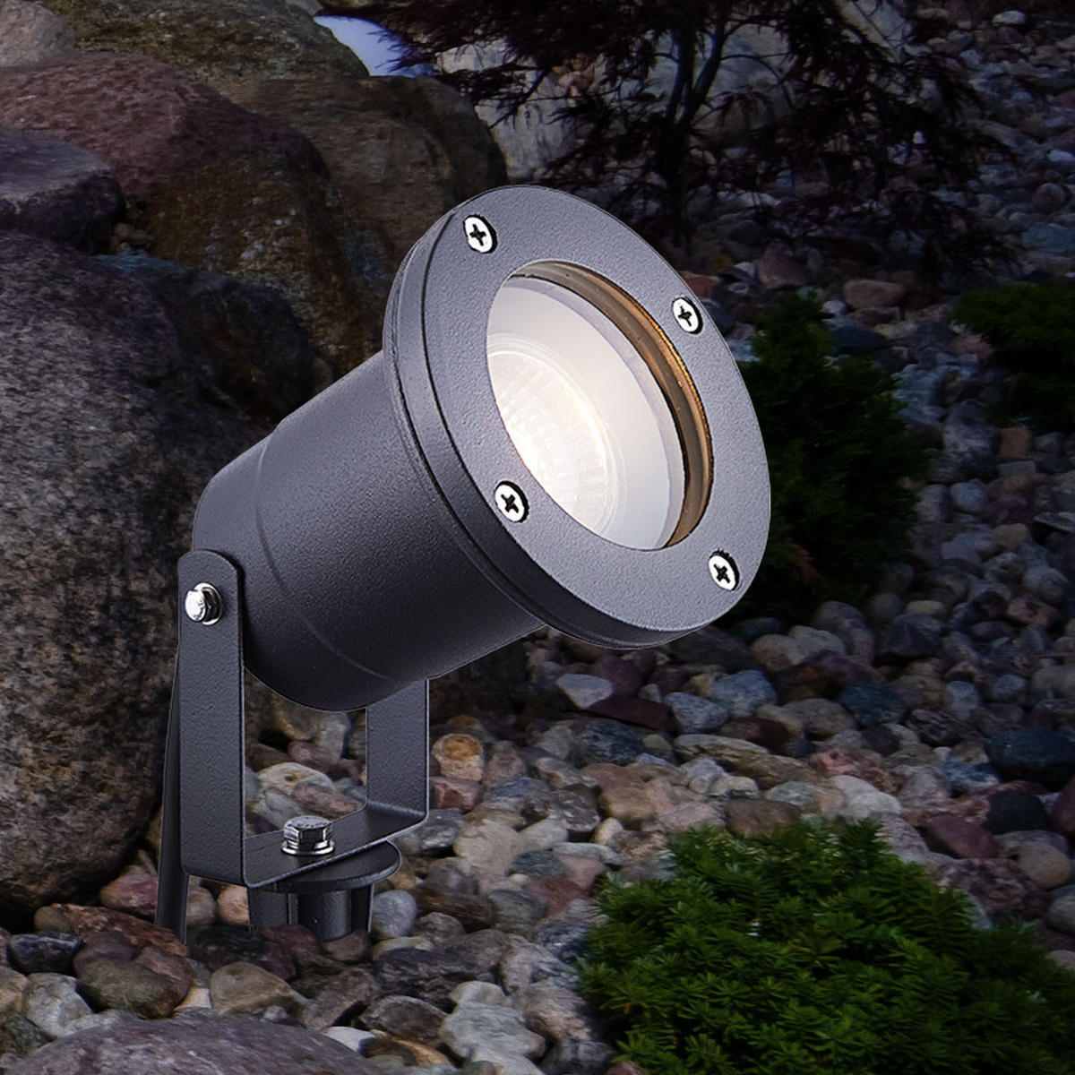 LED AUSSENLAMPE Style Schwarz Aluminium - Schwarz, Metall (9.8/9.8/32.5cm) - Globo Lighting