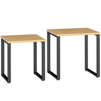 COUCHTISCH-SET 60/50/60 cm stapelbar mit Metallgestell und Holzoptik, Natur - Naturfarben, Holzwerkstoff (60/50/60cm) - Redom
