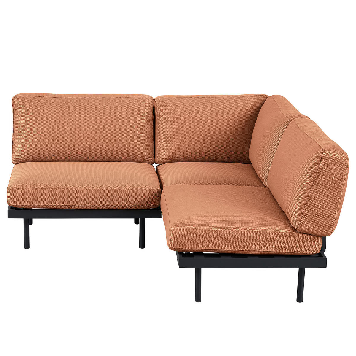 OUTDOOR-ECKSOFA - Rosa, Textil/Metall (172/80/172cm) - home24