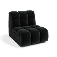 MODULARER Drehsessel SEVEN Samt Schwarz 81cm - Schwarz, Textil (81/77/98cm) - Premium Interiors