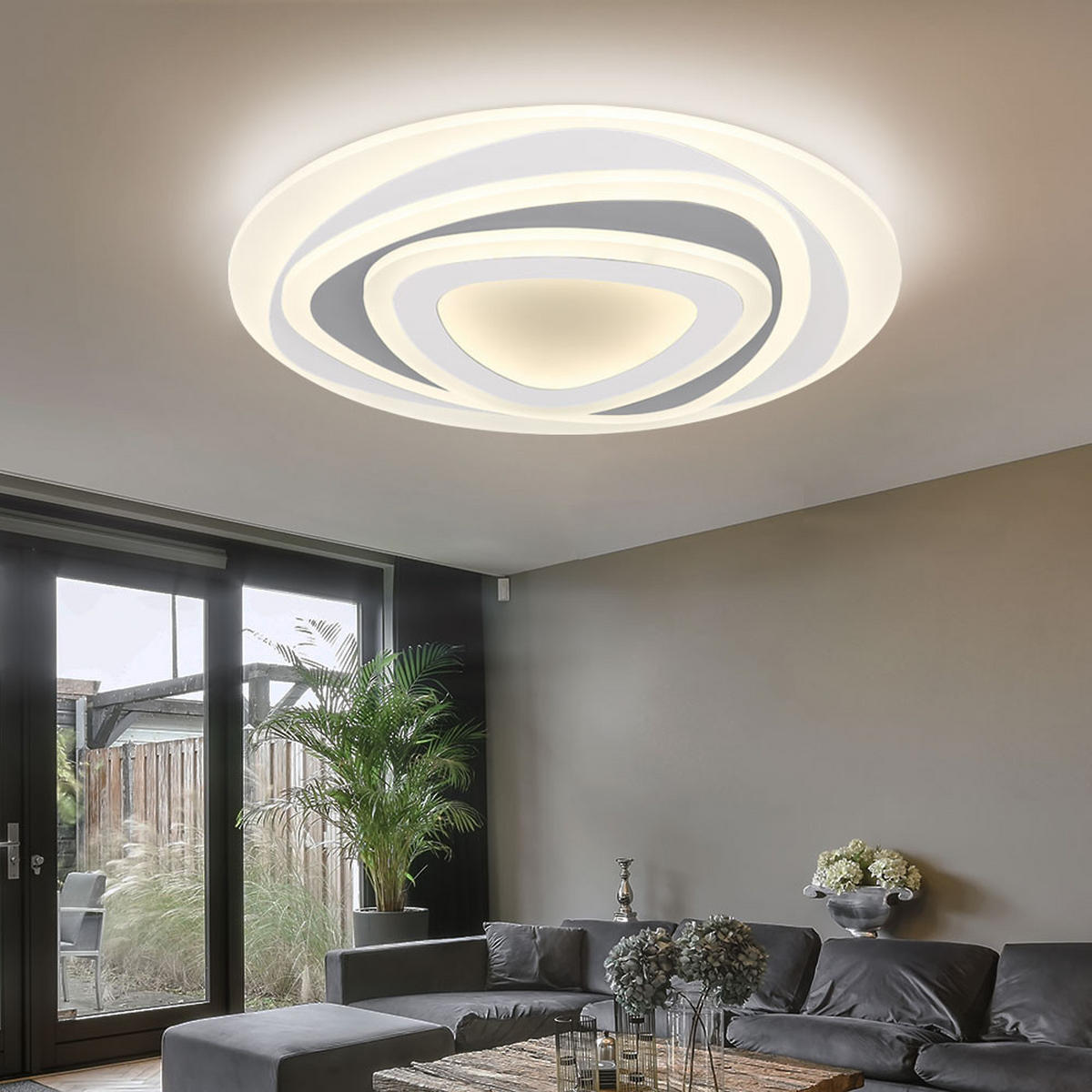 LED DECKENLEUCHTE Sabatino Weiß - Weiß, Metall (50/50/6cm) - Globo Lighting