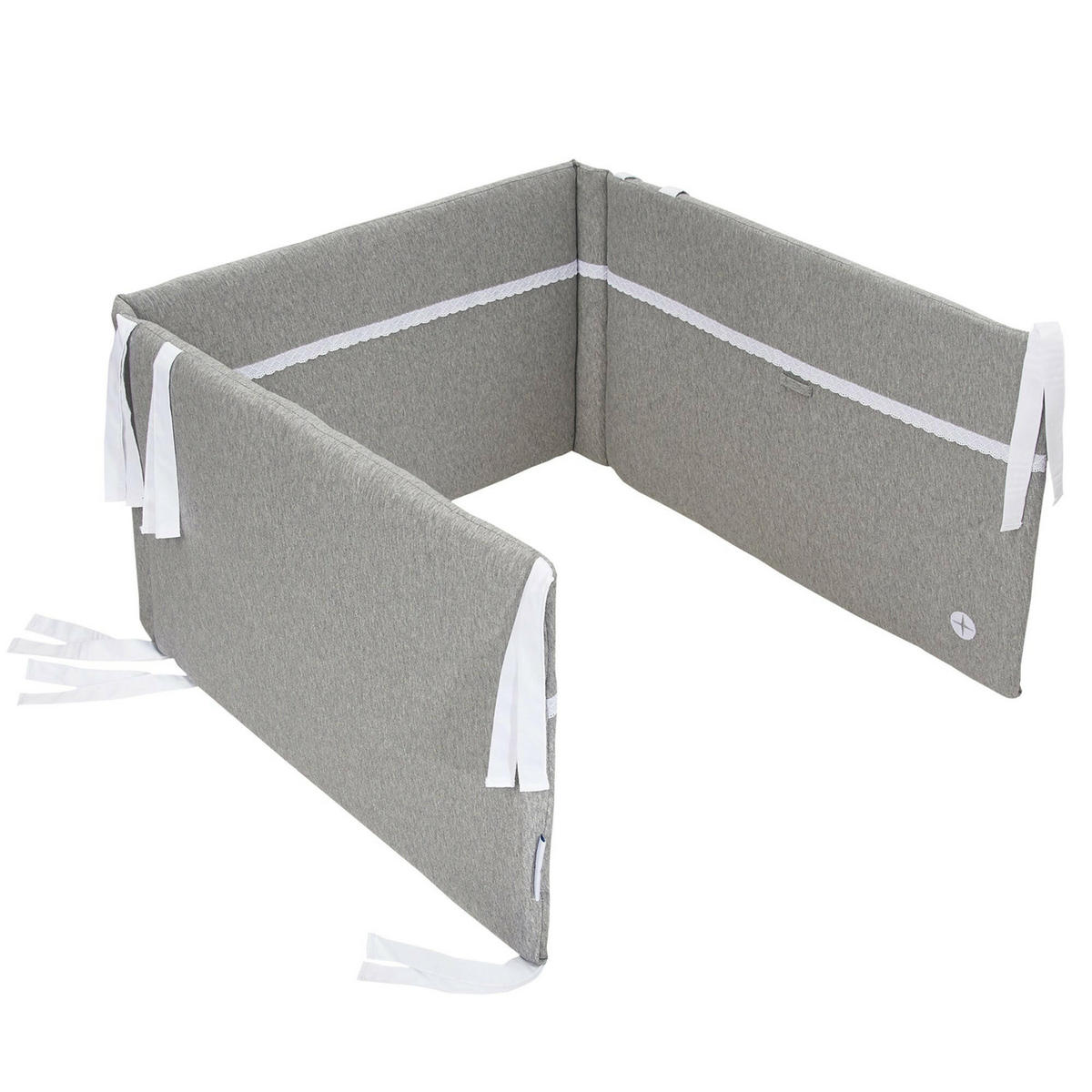 BETTNESTCHEN Grau Spitze - Grau, Textil (212/44cm) - nordic coast company