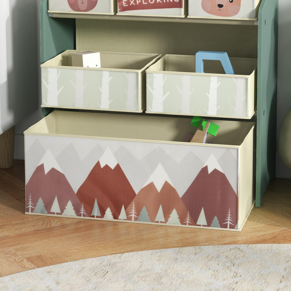 KINDERSCHRANK DE-09542 Grün - Grün, Holzwerkstoff (63/66/30cm) - ComfortXL