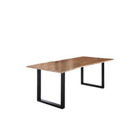 ESSTISCH LUBIN - Beige/Schwarz, Holz/Metall (100/220/77cm) - SAM