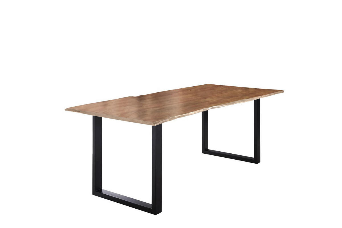 ESSTISCH LUBIN - Beige/Schwarz, Holz/Metall (100/220/77cm) - SAM