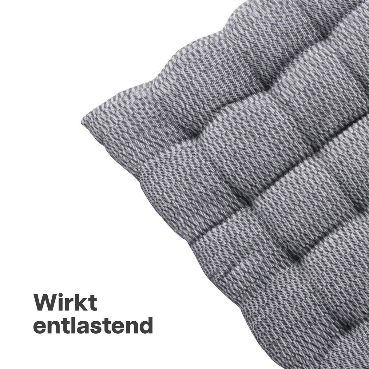 SITZKISSEN Lissabon 40x40cm Hellgrau 1er Pack - Hellgrau, Textil (40/40/6cm)