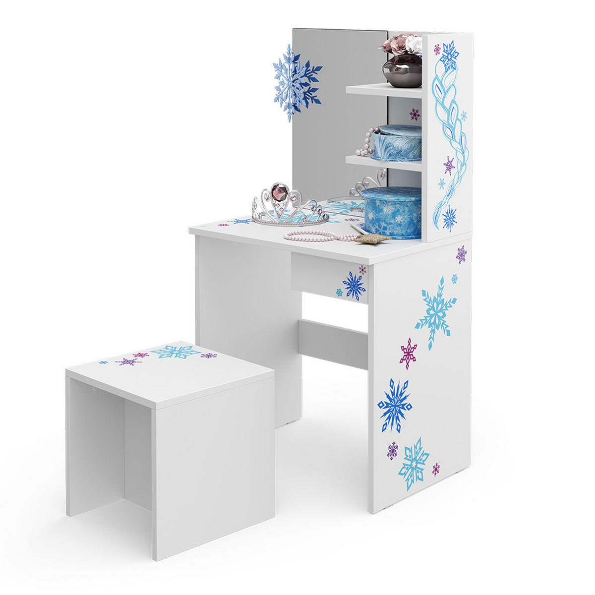 DĚTSKÝ TOALETNÍ STŮL Schneeflocke Bílá - bílá, kompozitní dřevo (54.8/103/40cm) - Vicco