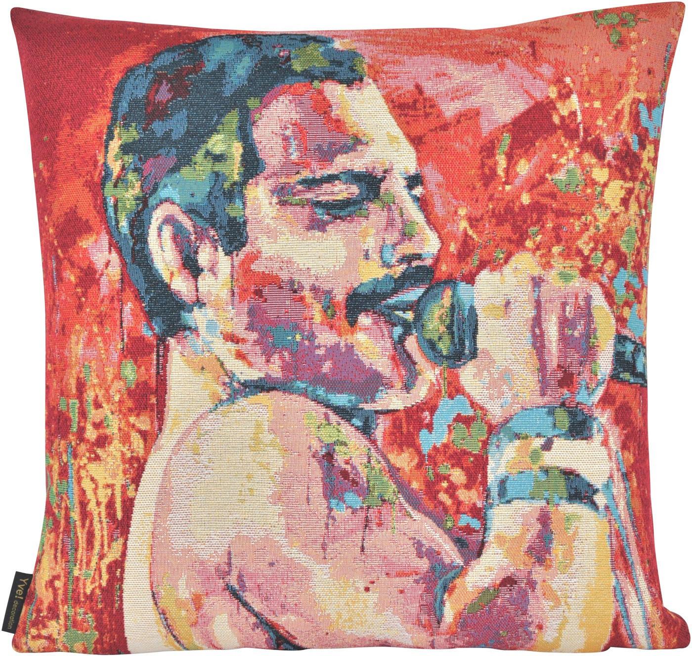 KISSENHÜLLE STARS - Rot/Multicolor, Textil (45/45cm) - Yve! decoration