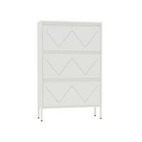 SCHUHSCHRANK 3 Türen Weiß 80/26/125 - Weiß, Metall (80/125/26cm) - Mobili Rebecca