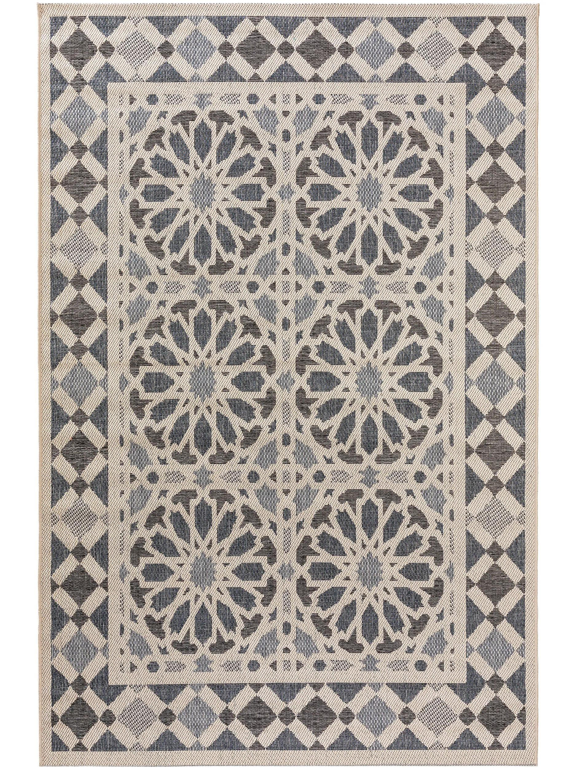 OUTDOORTEPPICH River Beige/Blau 133x190 cm - Beige, Textil (133/190cm) - benuta Nest